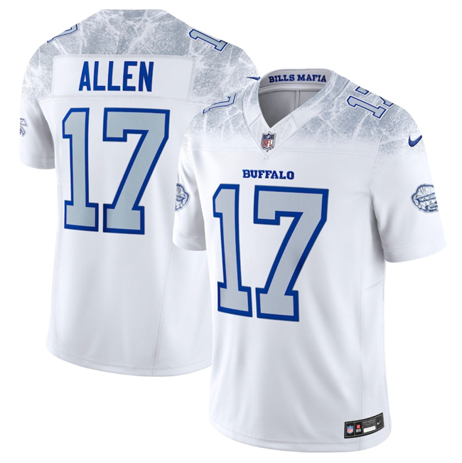 Women's Buffalo Bills #17 Josh Allen White 2025 F.U.S.E. “Rivalries” Vapor Untouchable Stitched Football Jersey(Run Small)